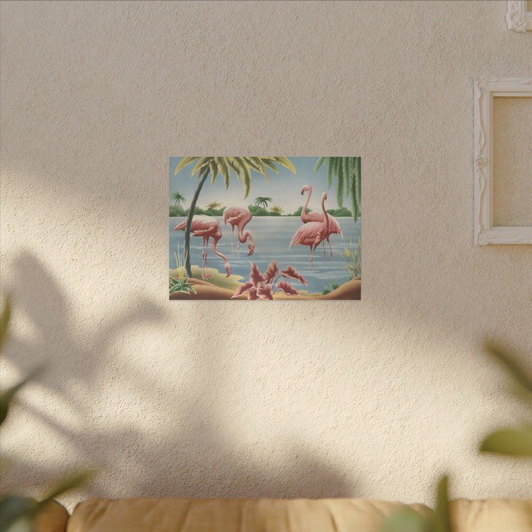 Turner Flamingo Canvas | A.T. Toran 1950s Print Reproduction | Stretched Matte Canvas