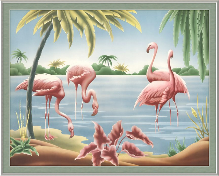 Custom Framed Turner Flamingo | Premium Giclee Print | Vintage Bird Lithograph