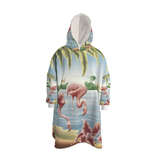 Turner Flamingo Hoodie Blanket | Print-on-Demand Wearable Throw