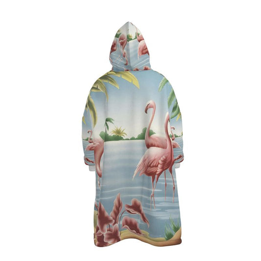 Turner Flamingo Hoodie Blanket | Print-on-Demand Wearable Throw