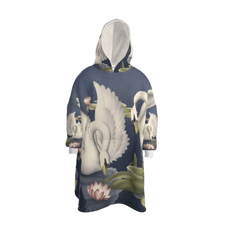 Turner Swans and Lillies Hoodie Blanket | Print-on-Demand Wearable Throw