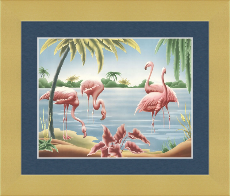 Custom Framed Turner Flamingo | Premium Giclee Print | Vintage Bird Lithograph