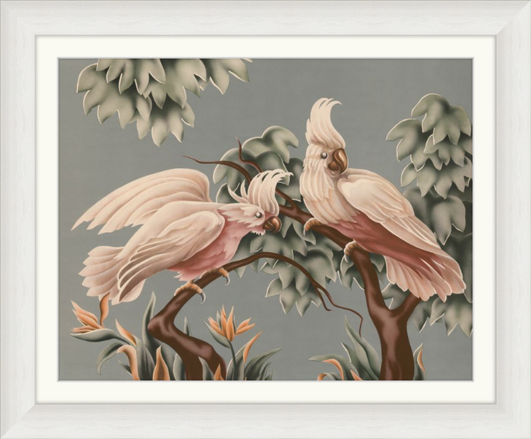 Custom Framed Turner White Cockatoos | Premium Giclee Print | Vintage Bird Lithograph