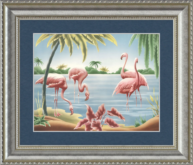 Custom Framed Turner Flamingo | Premium Giclee Print | Vintage Bird Lithograph