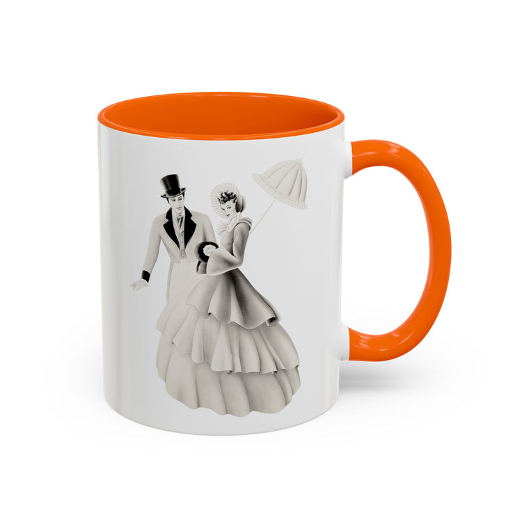 Vintage Romantic Portrait Mug - Couple with Parasol| 1940s Turner Art