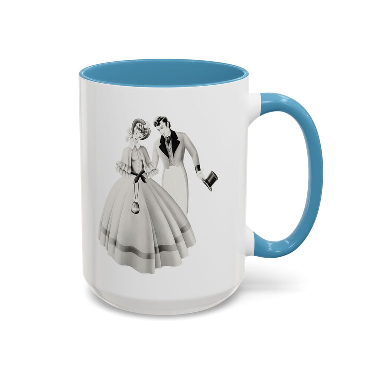 Vintage Romantic Portrait Mug - Couple with Top Hat | 1940s Turner Art