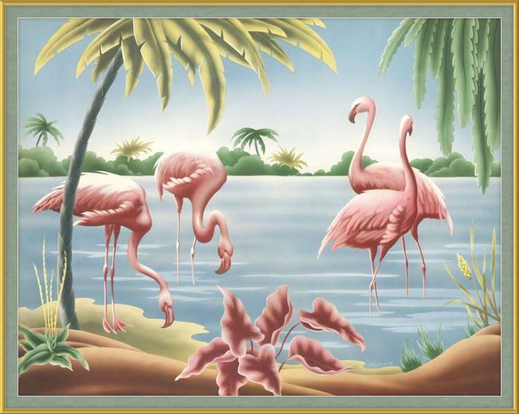 Custom Framed Turner Flamingo | Premium Giclee Print | Vintage Bird Lithograph