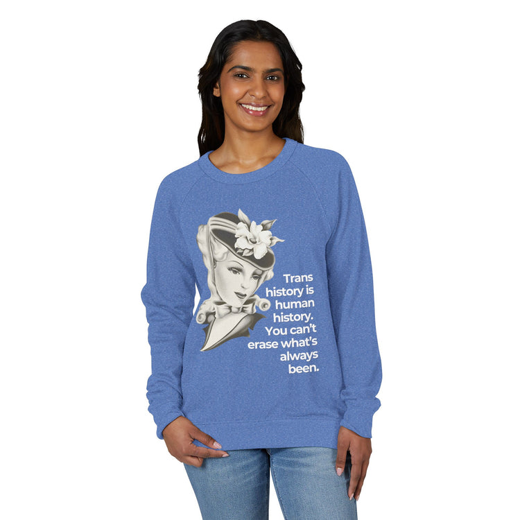 "Trans History is Human History" Vintage Portrait Crewneck | Trans Visibility | Sweatshirt
