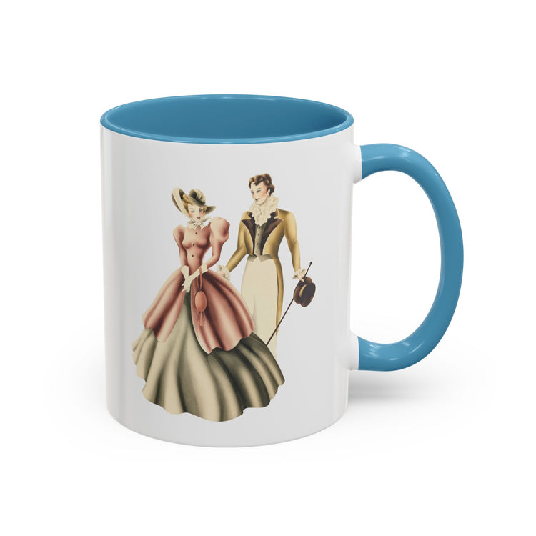 Vintage Romantic Portrait Mug - Couple Walking | 1940s Turner Art