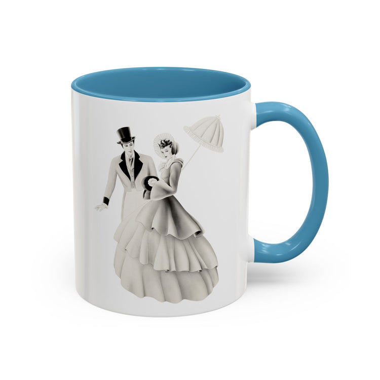 Vintage Romantic Portrait Mug - Couple with Parasol| 1940s Turner Art
