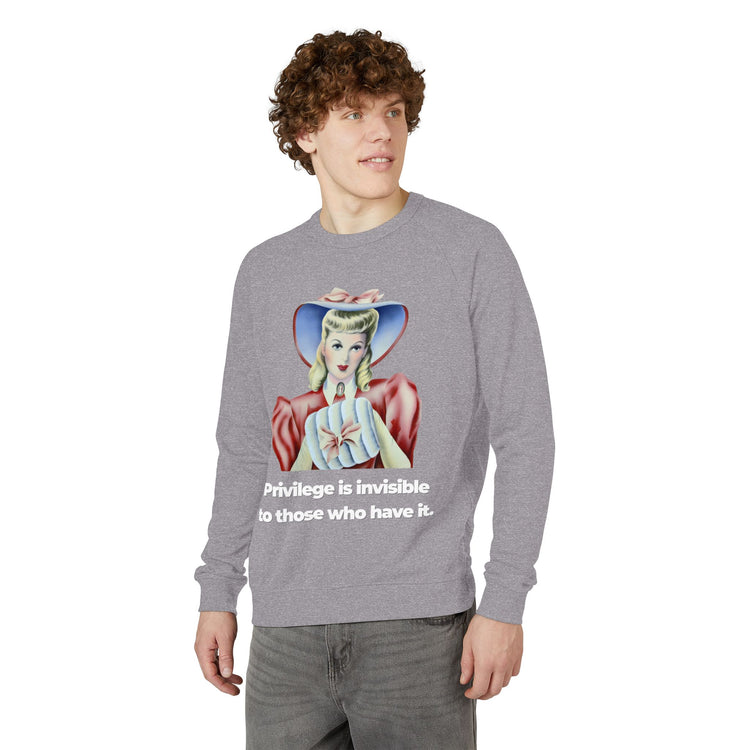 "Privilege is Invisible" Vintage Portrait Crewneck | White Accountability | Sweatshirt