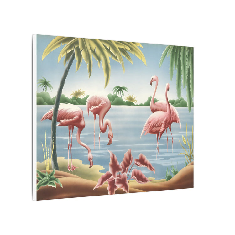Turner Flamingo Canvas | A.T. Toran 1950s Print Reproduction | Stretched Matte Canvas