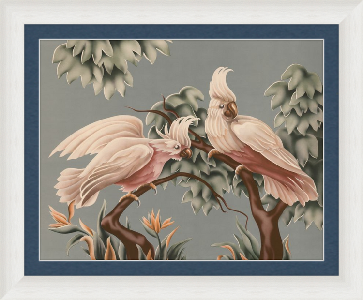 Custom Framed Turner White Cockatoos | Premium Giclee Print | Vintage Bird Lithograph