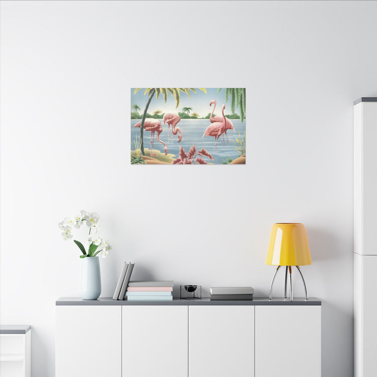 Turner Flamingo Canvas | A.T. Toran 1950s Print Reproduction | Stretched Matte Canvas