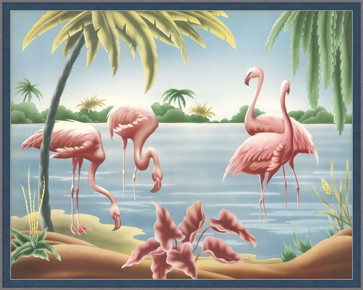 Custom Framed Turner Flamingo | Premium Giclee Print | Vintage Bird Lithograph