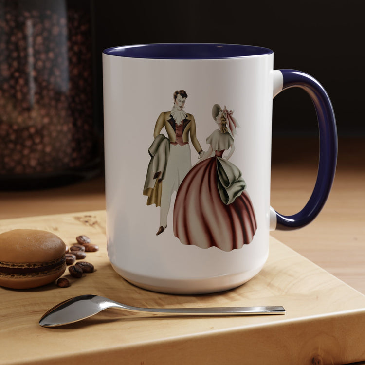 Vintage Romantic Portrait Mug - Couple Facing | 1940s Turner Art