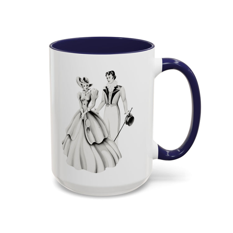 Vintage Romantic Portrait Mug - Couple Walking B&W | 1940s Turner Art