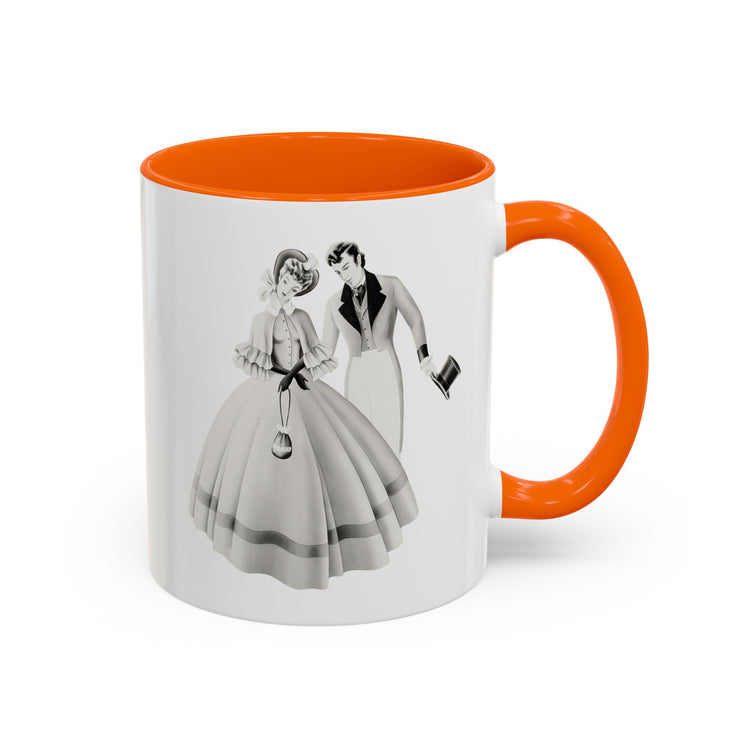 Vintage Romantic Portrait Mug - Couple with Top Hat | 1940s Turner Art