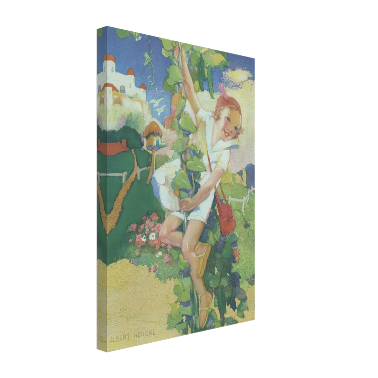Jack and the Beanstalk by Albert Hencke | Vintage Nursery Art Print | Canvas Print