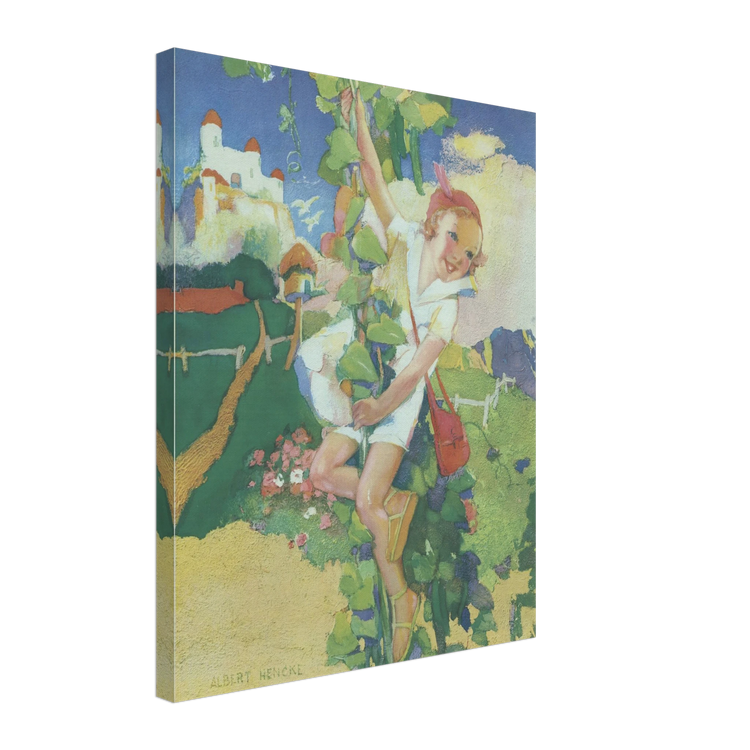 Jack and the Beanstalk by Albert Hencke | Vintage Nursery Art Print | Canvas Print