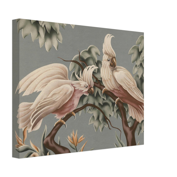 Turner White Cockatoos Wrap-Around Canvas Print | Vintage Tropical Bird Wall Art