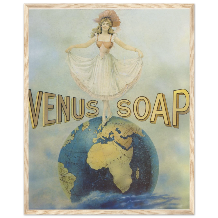 Venus Soap | Wooden Framed Poster | Vintage Advertising Art