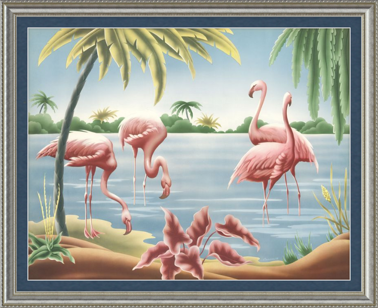Custom Framed Turner Flamingo | Premium Giclee Print | Vintage Bird Lithograph