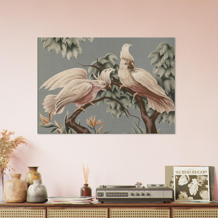 Turner White Cockatoos Wrap-Around Canvas Print | Vintage Tropical Bird Wall Art