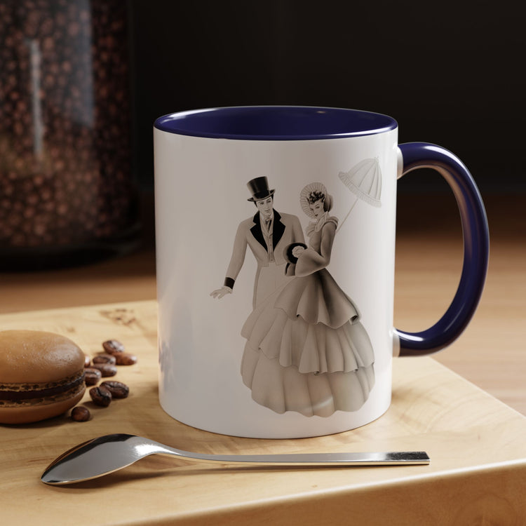 Vintage Romantic Portrait Mug - Couple with Parasol| 1940s Turner Art