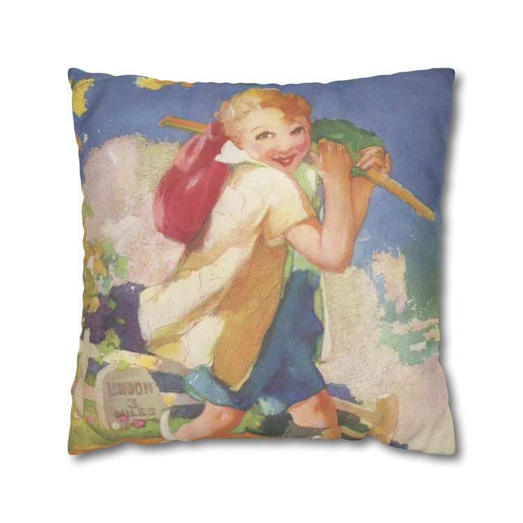 Dick Whittington by Albert Hencke | Vintage Nursery Illustration | Faux Suede Pillowcase
