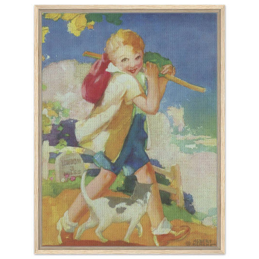 Dick Whittington by Albert Hencke | Vintage Nursery Art Print | Framed Canvas