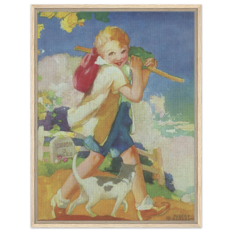 Dick Whittington by Albert Hencke | Vintage Nursery Art Print | Framed Canvas