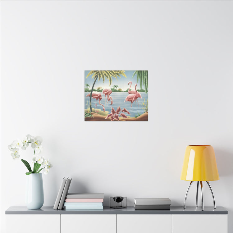 Turner Flamingo Canvas | A.T. Toran 1950s Print Reproduction | Stretched Matte Canvas