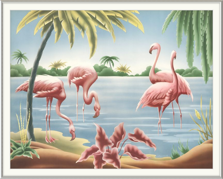 Custom Framed Turner Flamingo | Premium Giclee Print | Vintage Bird Lithograph