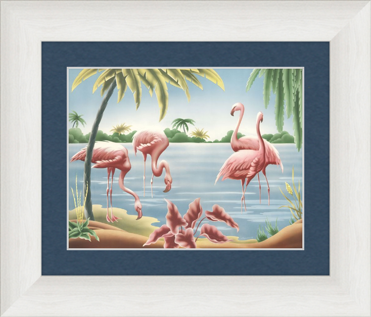 Custom Framed Turner Flamingo | Premium Giclee Print | Vintage Bird Lithograph