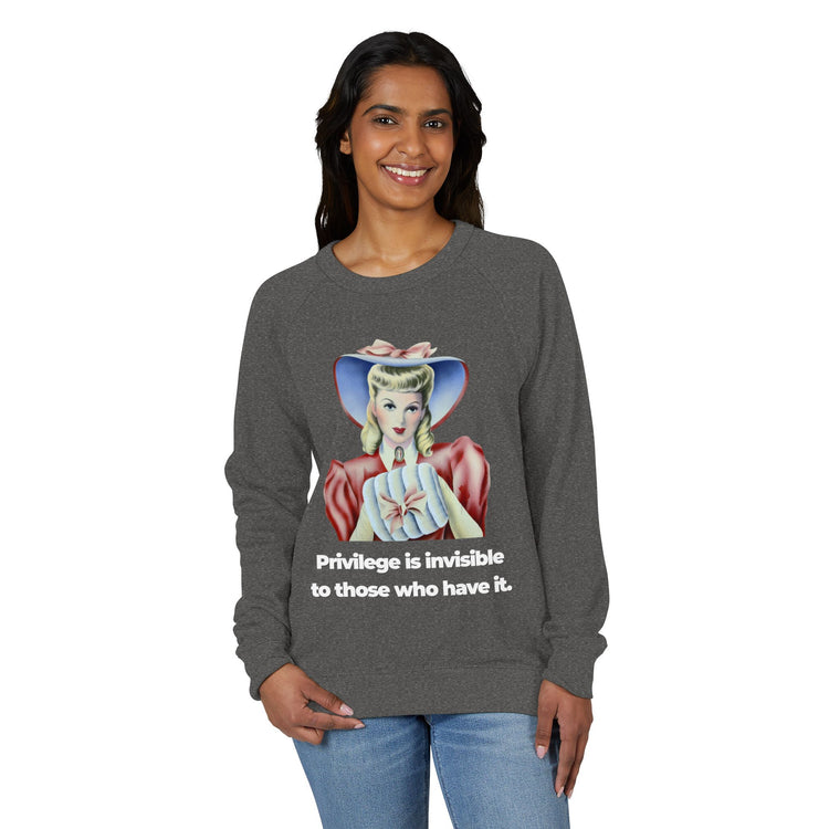"Privilege is Invisible" Vintage Portrait Crewneck | White Accountability | Sweatshirt