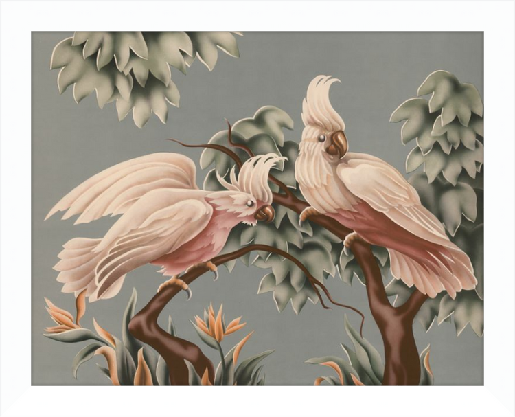Custom Framed Turner White Cockatoos | Premium Giclee Print | Vintage Bird Lithograph