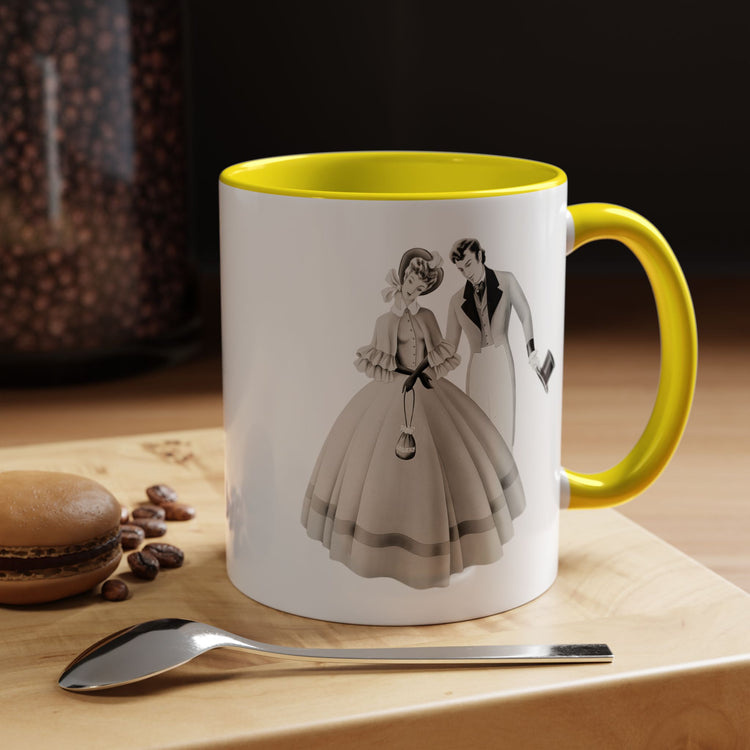 Vintage Romantic Portrait Mug - Couple with Top Hat | 1940s Turner Art