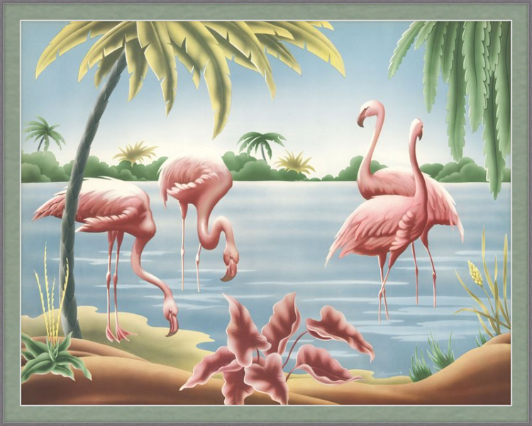 Custom Framed Turner Flamingo | Premium Giclee Print | Vintage Bird Lithograph