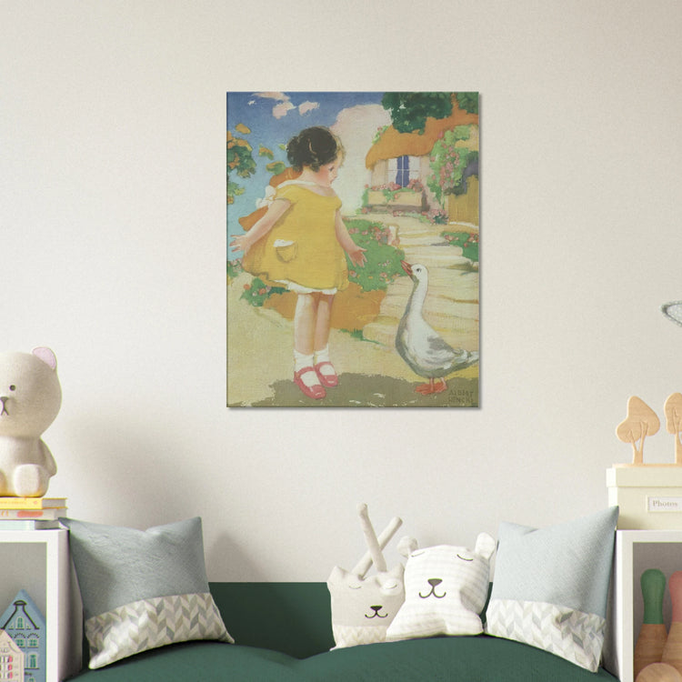 Goosy Goosy Gander by Albert Hencke | Vintage Nursery Art Print | Canvas Print