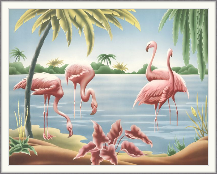 Custom Framed Turner Flamingo | Premium Giclee Print | Vintage Bird Lithograph
