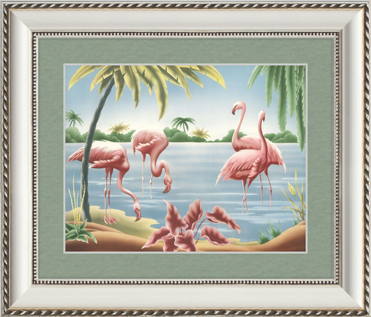 Custom Framed Turner Flamingo | Premium Giclee Print | Vintage Bird Lithograph