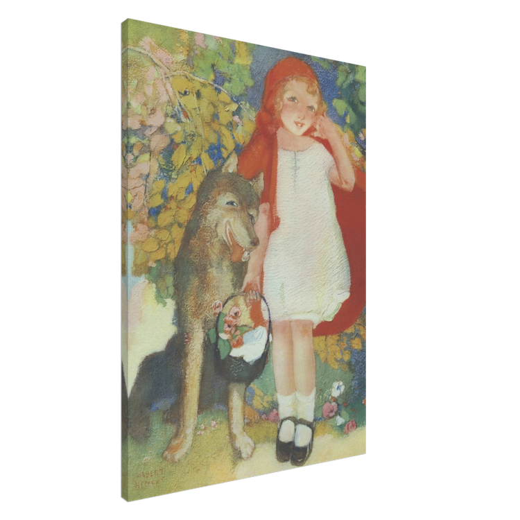 Red Riding Hood by Albert Hencke | Vintage Nursery Art Print | Canvas Print