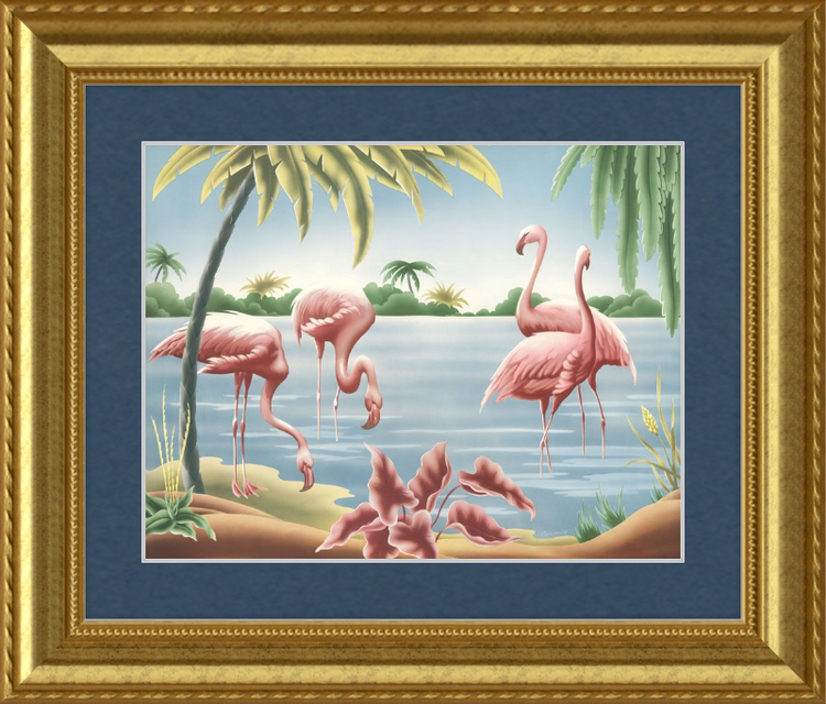 Custom Framed Turner Flamingo | Premium Giclee Print | Vintage Bird Lithograph