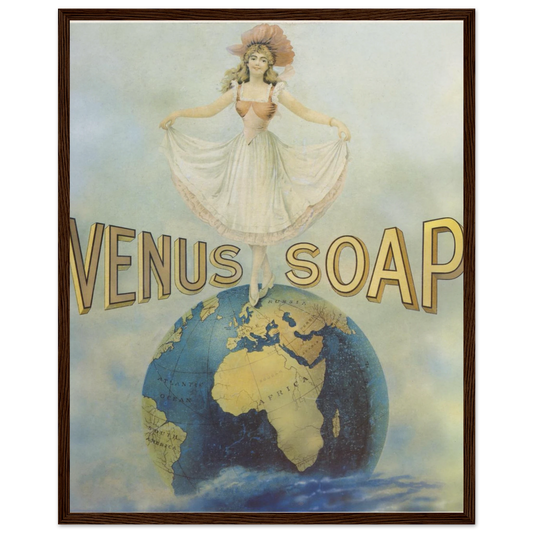 Venus Soap | Wooden Framed Poster | Vintage Advertising Art