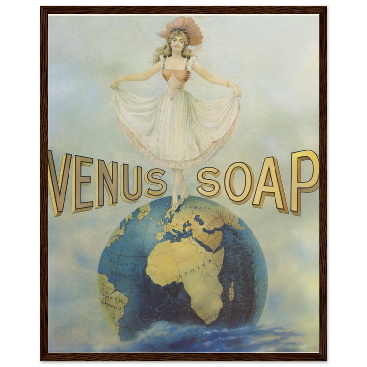 Venus Soap | Wooden Framed Poster | Vintage Advertising Art