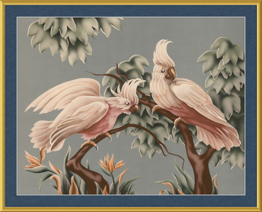 Custom Framed Turner White Cockatoos | Premium Giclee Print | Vintage Bird Lithograph