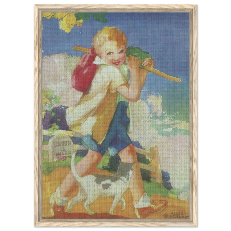 Dick Whittington by Albert Hencke | Vintage Nursery Art Print | Framed Canvas