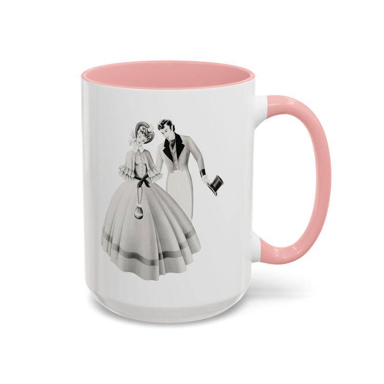 Vintage Romantic Portrait Mug - Couple with Top Hat | 1940s Turner Art