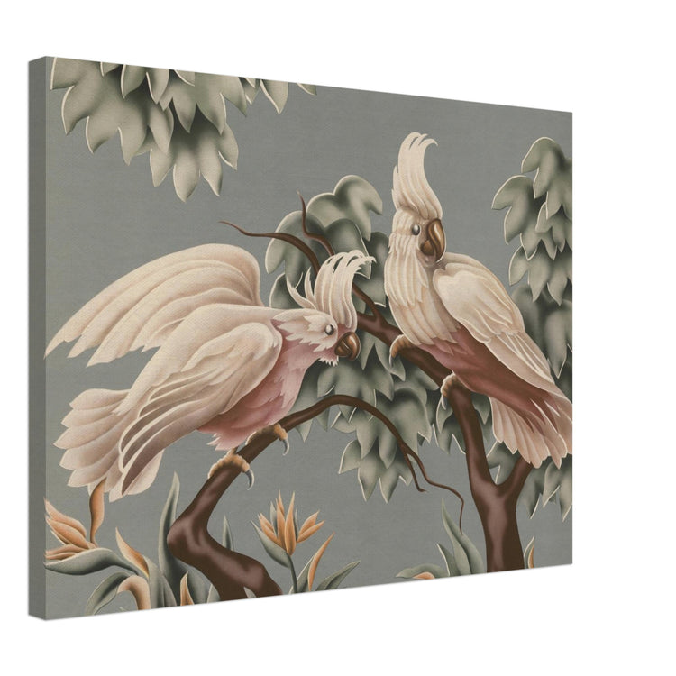 Turner White Cockatoos Wrap-Around Canvas Print | Vintage Tropical Bird Wall Art